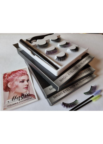 Наращивание многоразовые ресницы 3 пары Лисички + Маркер подводка для надевания Прозрачная Magnetic Lashes (366668450)