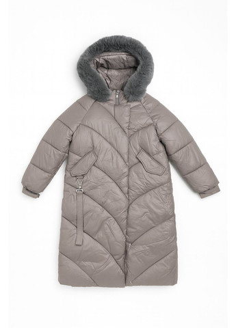 Серая зимняя женская зимняя длинная серая куртка (wkl1) No Brand