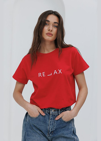Женская футболка с надписью Relax графитовая Arjen - (294907330)