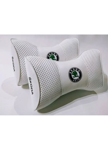 Подушка підголівник SKODA білий 2шт No Brand (361149116)