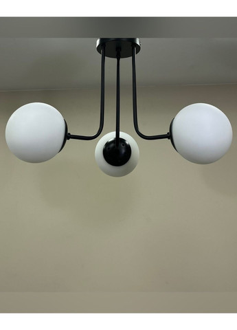 Потолочная черная люстра с 3 белыми плафонами-слоями "Triple Glow" (52-9908-3 BK+WH) No Brand (370071617)