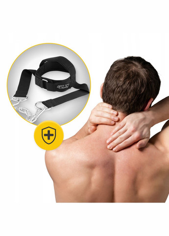 Тренажер для м'язів шиї з ланцюгом Black (P-5905973402095) 4FIZJO (316656139)