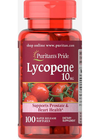 Ликопин, Lycopene,, 10 мг, 100 капсул Puritans Pride (366547824)