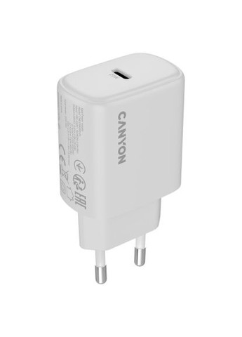 Зарядное устройство для (CNE-CHA200-01) Canyon OnCharge 200 20W 1xPD EU White (370014451)