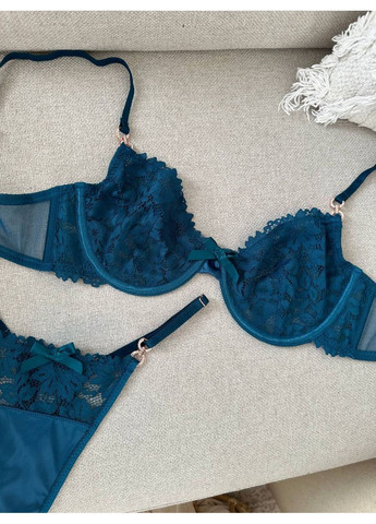 Синій балконет комплект жіночої білизни | ніжна спокуса, синій Vital-Textile з кісточками поліестер, еластан