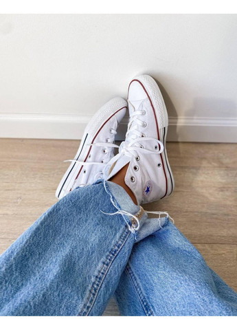 КЕДИ ЖІНОЧІ CONVERSE CLASSIC HIGH WHITE КОНВЕРС No Brand білі демісезони (369392348)