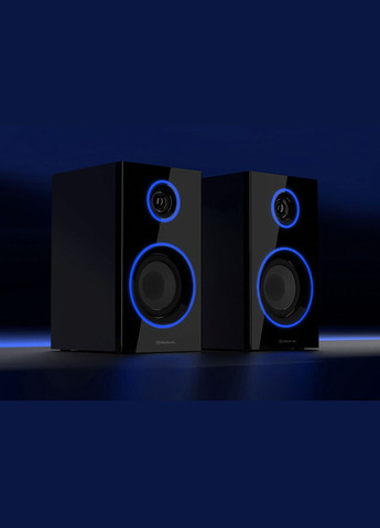 Колонки 2.0 S-410 black (12 Вт, Bluetooth, подсветка) Real-El (333824458)