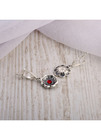 Сережки срібні з квітками Калачик 925 Skifska Etnika (364202533)