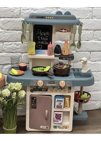 Дитяча кухня з водою і парою 889-221 на 42 предмета зі світловими і звуковими ефектами Блакитна Fun Game (350349741)
