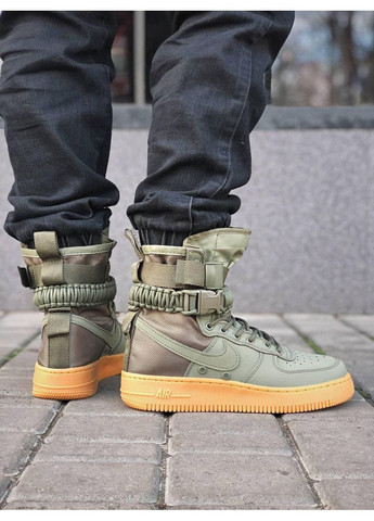 КРОССОВКИ ЖЕНСКИЕ NIKE SPECIAL FLED AIR FORCE 1 HAKI НАЙК No Brand хаки демисезоны (367177785)