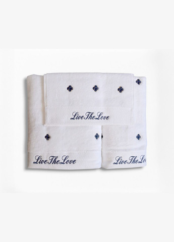 Подарочный набор полотенец, 3 шт. с вышивкой Van Cleef Moss белый