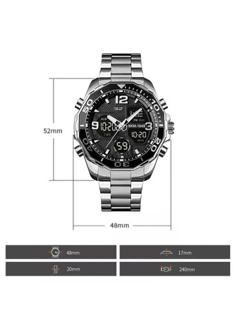 Чоловічий наручний годинник 1649 (Сріблястий) Skmei (314483410)