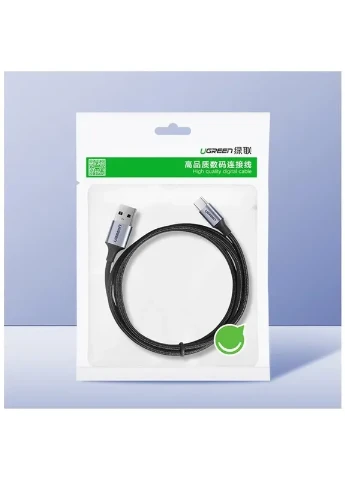 Кабель US288 USB-A 2.0 to USB-C Cable Nickel Plating Aluminum Braid 1m (Black) (UGR-60126) Ugreen (403221651)