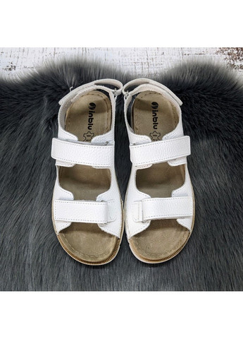 Белые босоножки женские белые кожаные на липучках Inblu на липучке