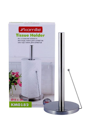 Держатель для бумажных полотенец 15х34 см из нержавеющей стали Kamille (365814978)