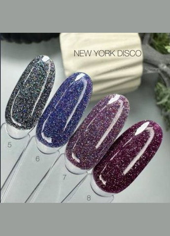 NY DISCO 6 Світловідбиваючий гель лак, синій. Гель лак New York Disco 6 Saga (342376525)