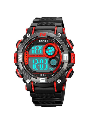 Мужские наручные кварцевые часы 1887 (Черный с красным) Skmei (314483367)