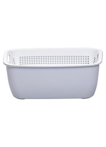 Кошик-друшлак 2 в 1 для миття овочів, фруктів і зелені 32×23×13 (см) Сірий HP-45-5G Yiwu (370673055)