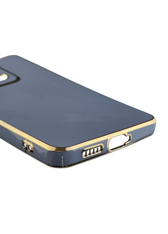 Чехол для POCO X6 женский с золотой окантовкой с защитой камеры на сяоми поко х6 синий Xiaomi (366019529)