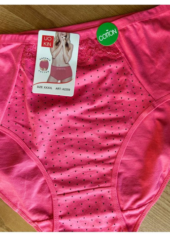 Батальные женские трусы из хлопка в горох – комфорт с высокой посадкой UOKIN Сліп (362026376)