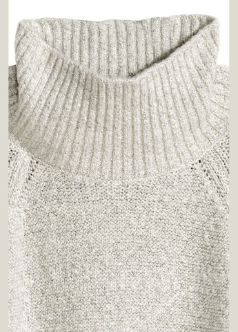 Серое кэжуал платье-свитер H&M однотонное