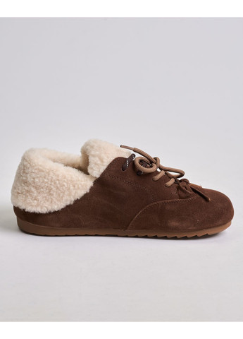 Коричневые кеды зимние замша шерсть Anna Lucci