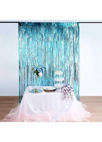 Фольгированная шторка-дождик для фотозоны 1*2 м голубого цвета (OK0112_2) No Brand (370718861)