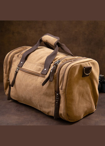 Дорожная сумка текстильная 20666 Коричневая. Vintage (297129755)