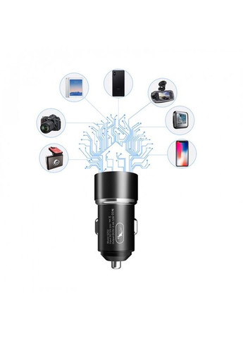 Автомобильное зарядное устройство для SZ02V Aluminium (2USB, 2.4A) Black (AZP-000073) + кабель microUSB SkyDolphin (336952859)