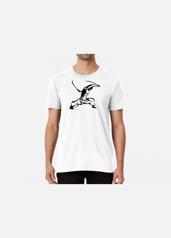 Біла чоловіча патріотична футболка з принтом козак з шаблями Stedman