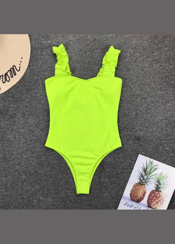 Салатовый летний женский сплошной купальник. No Brand