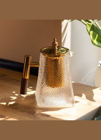 Чайник для заваривания стеклянный для чая 1 л с металлической ручкой HP-34-36 Yiwu (337127849)