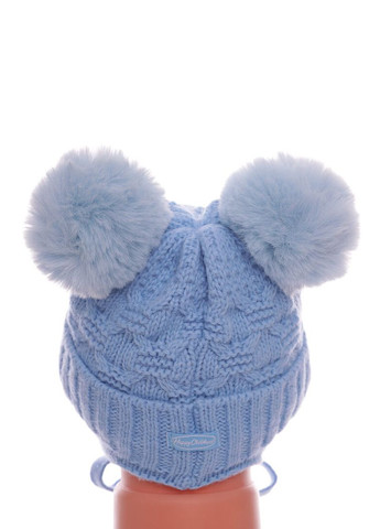 Шапка для хлопчика на зав'язках на травці з Мікі Маусом блакитна 1м+ (51881) BABYKROHA (337706268)