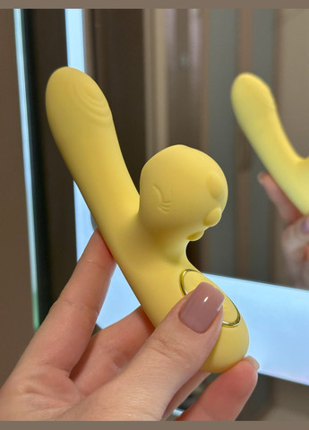 Жіночий смарт вібратор кролик з подвійною стимуляцією жовтий No Brand (339092248)