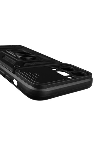 Чехол для iPhone 13 Pro Max бронированный с кольцом со шторкой на айфон 13 про макс чёрный rg1 Apple (366234639)