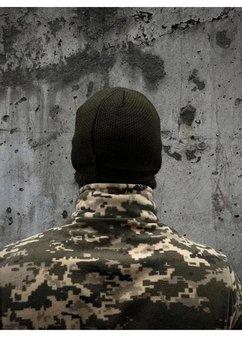 No Brand балаклава шапка хаки маска тактическая зимняя военная подшлемник вязаный армейский мужской головной убор хаки повседневный производство - Украина