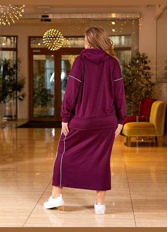 Женский спортивный костюм с юбкой цвет винный р.48/50 450206 New Trend (282930628)