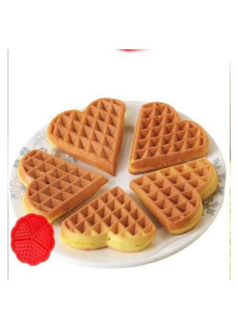 Силиконовая форма для выпечки вафель Сердце Красный Kitchen Master (293940466)