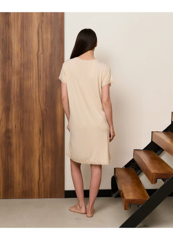 Ночная рубашка женская короткий рукавчик однотонная бамбук черная Nicoletta (366973059)