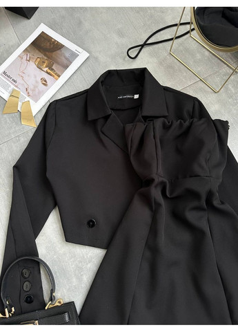 Элегантный женский костюм, состоящий из укороченного пиджака и платья. Україна (352193375)