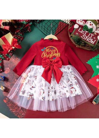 Красное платье детское новогодние с бантами на девочку 4-7 лет No Brand (366239642)