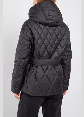 Чорна демісезонна куртка жіночої стебла коротка трендова чорна mkasay23-4 Modna KAZKA