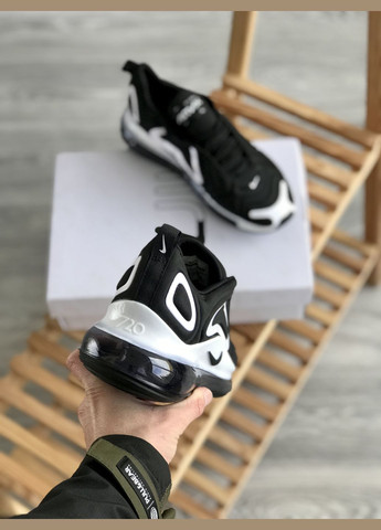 Чорно-білі Осінні кросівки чоловічі і жіночі nike air max 720 black white| найк аір макс 720 чорні білі No Brand