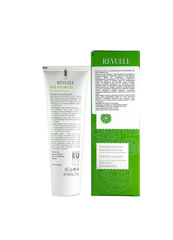 Гель пілінг для обличчя Face Peeling Gel with AHA Fruit Acids з вітаміном С 80 мл REVUELE (367987092)