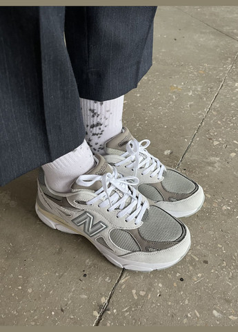 Кроссовки женские и мужские New Balance 990 grey brown | Нью Беланс 990 серые коричневые No Brand серые демисезоны (316663543)