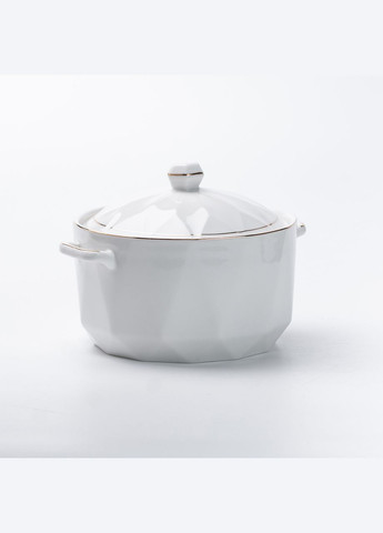 Супниця з кришкою та ручкою на 1 літр біла HP1049 Yiwu (306849453)