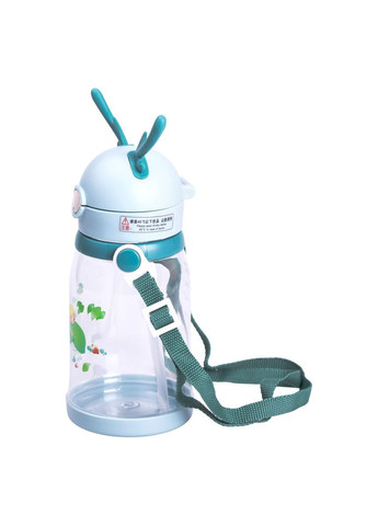 Бутылка для воды детская 550 мл на ремешке бутылочка с трубочкой для спорта и школы HP-14-44TU Yiwu (331784516)