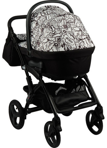 Коляска 3 в 1 DINAMICO UP SMART, черная рама, цвет чернобелое граффити (897T/V90/990/782K) CAM (307836155)