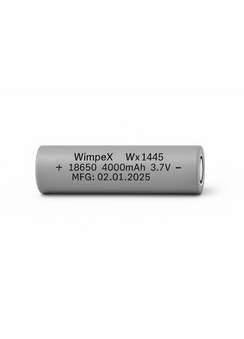 Акумулятор 18650 WX-1445 4000 Mah Li-Ion 3.7 V 500 циклів Батарейка для техніки Сірий Wimpex (336380169)