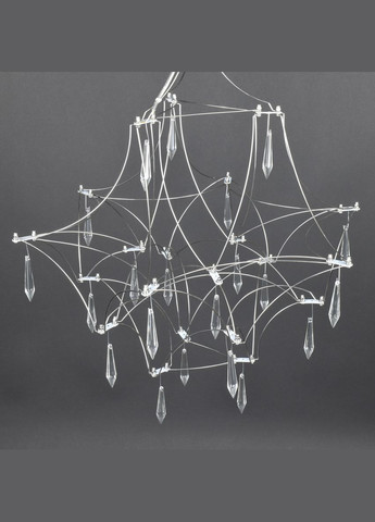 Люстра світлодіодна підвісна LED світильник для квартири на стелю лед 27873 Хром 65-180х60х60 см. Sunnysky (364767488)